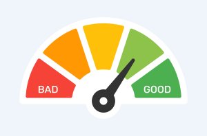 Photo of a credit score meter